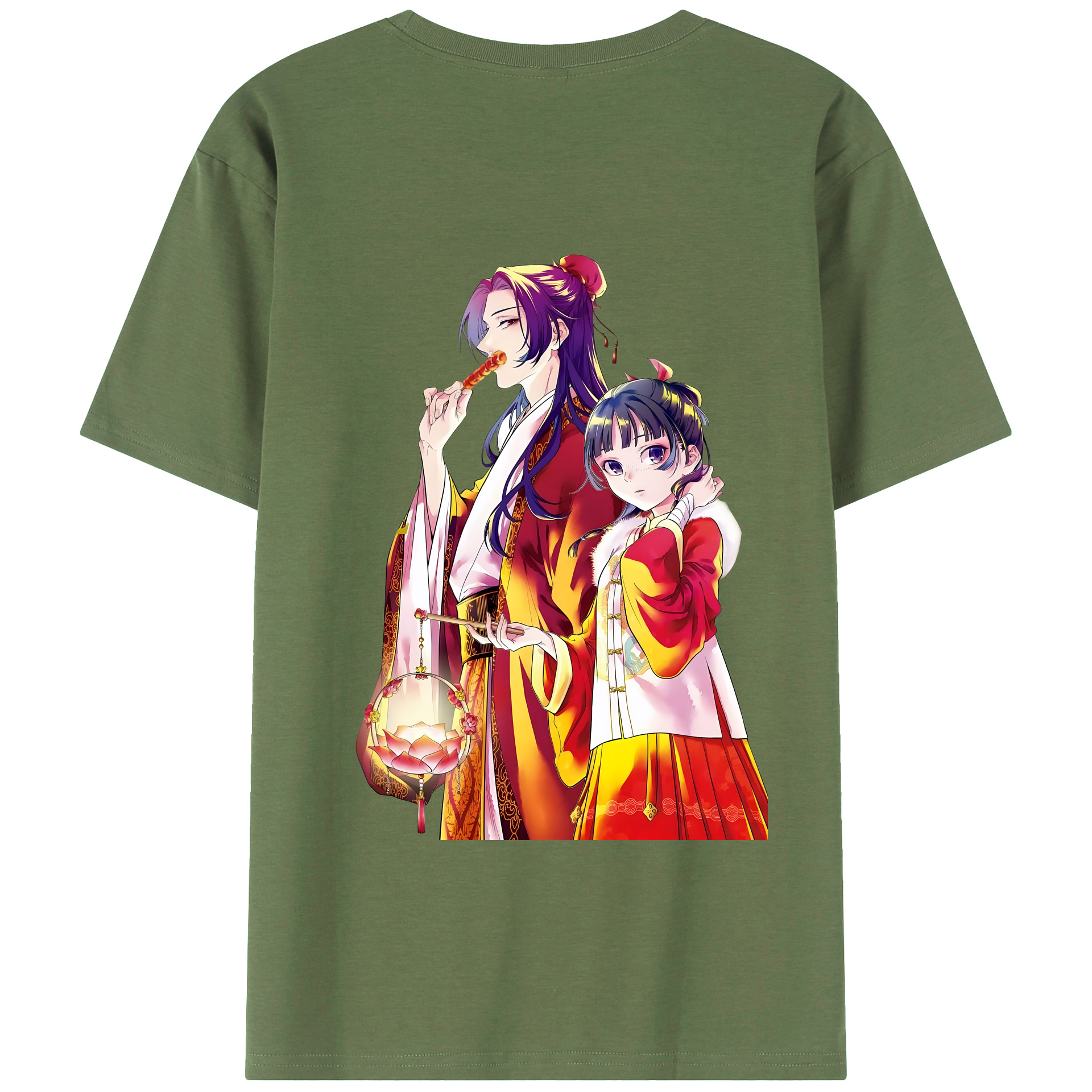 （画像用） 薬屋のひとりごと The Apothecary Diaries 綿100％ メンズ半袖Tシャツ（バックプリント） 通気性